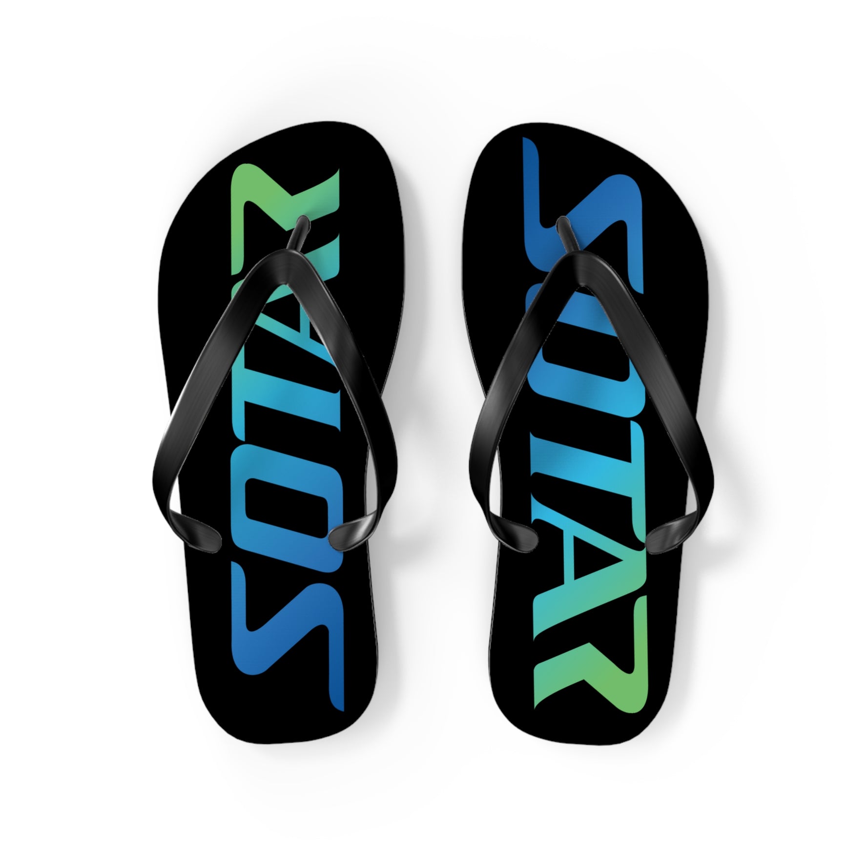 SOTAR Ocean Logo Black Flip Flops Sandals Summer River Water Wear