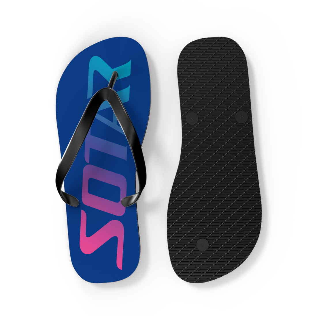 SOTAR Pink Teal Logo Blue Flip Flops Sandals Summer River Water Wear