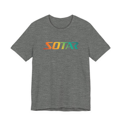 SOTAR Orange Green Gradient LOGO Graphic Tee - Unisex Casual T-Shirt, Everyday Outdoor