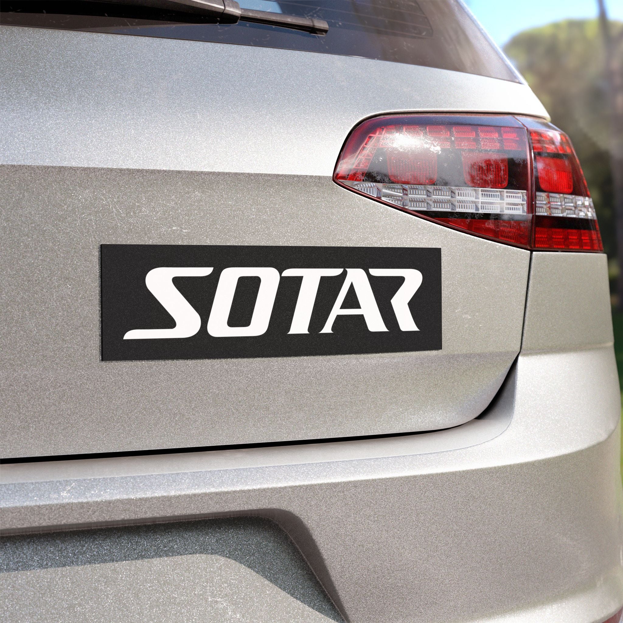 SOTAR White Logo - Auto / Trailer Bumper Magnet Black