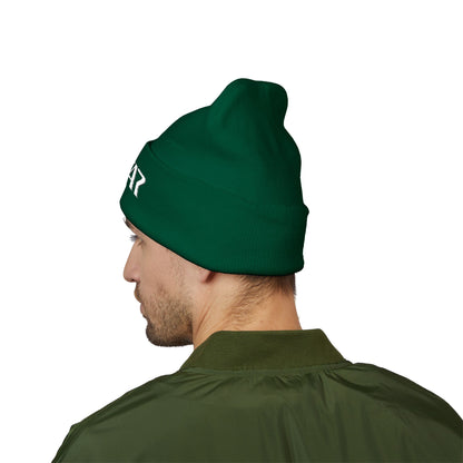 SOTAR White Logo Cuffed Beanie with Embroidery, Unisex Winter Hat