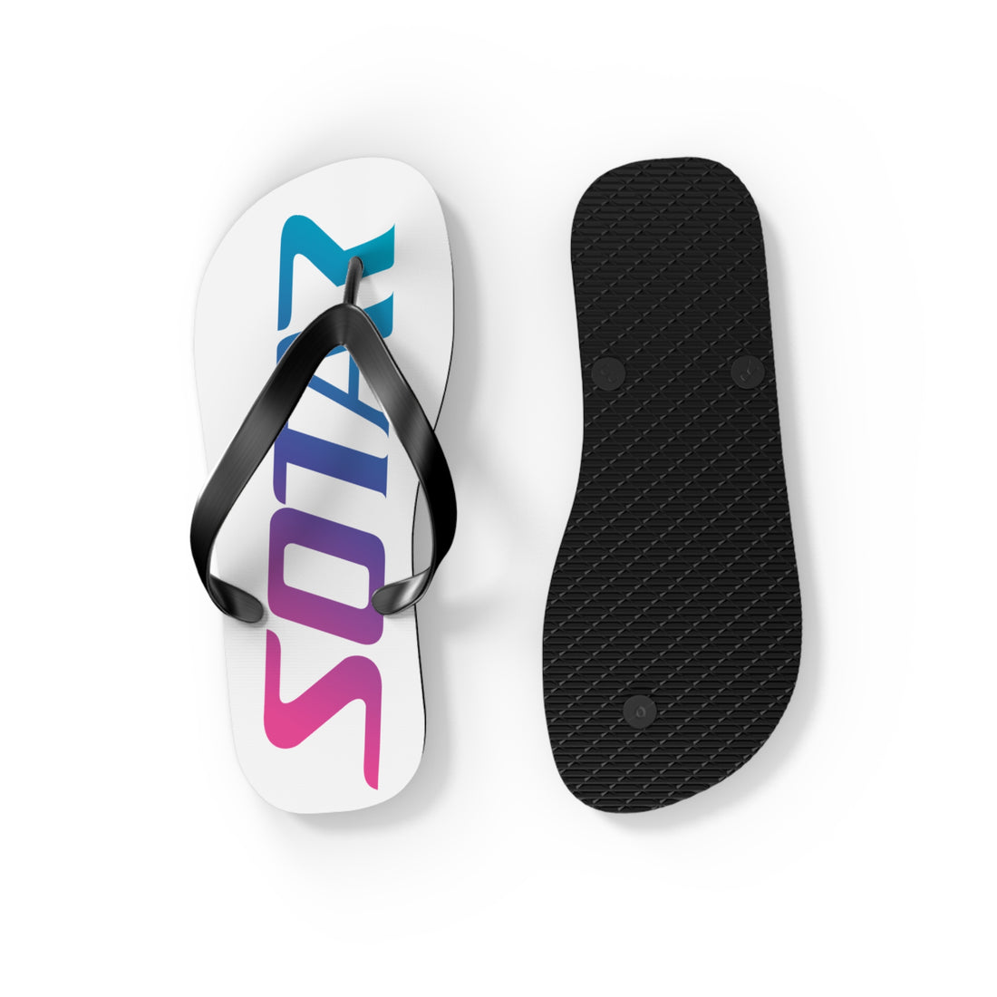 SOTAR Pink Teal Logo White Flip Flops Sandals Summer River Water Wear