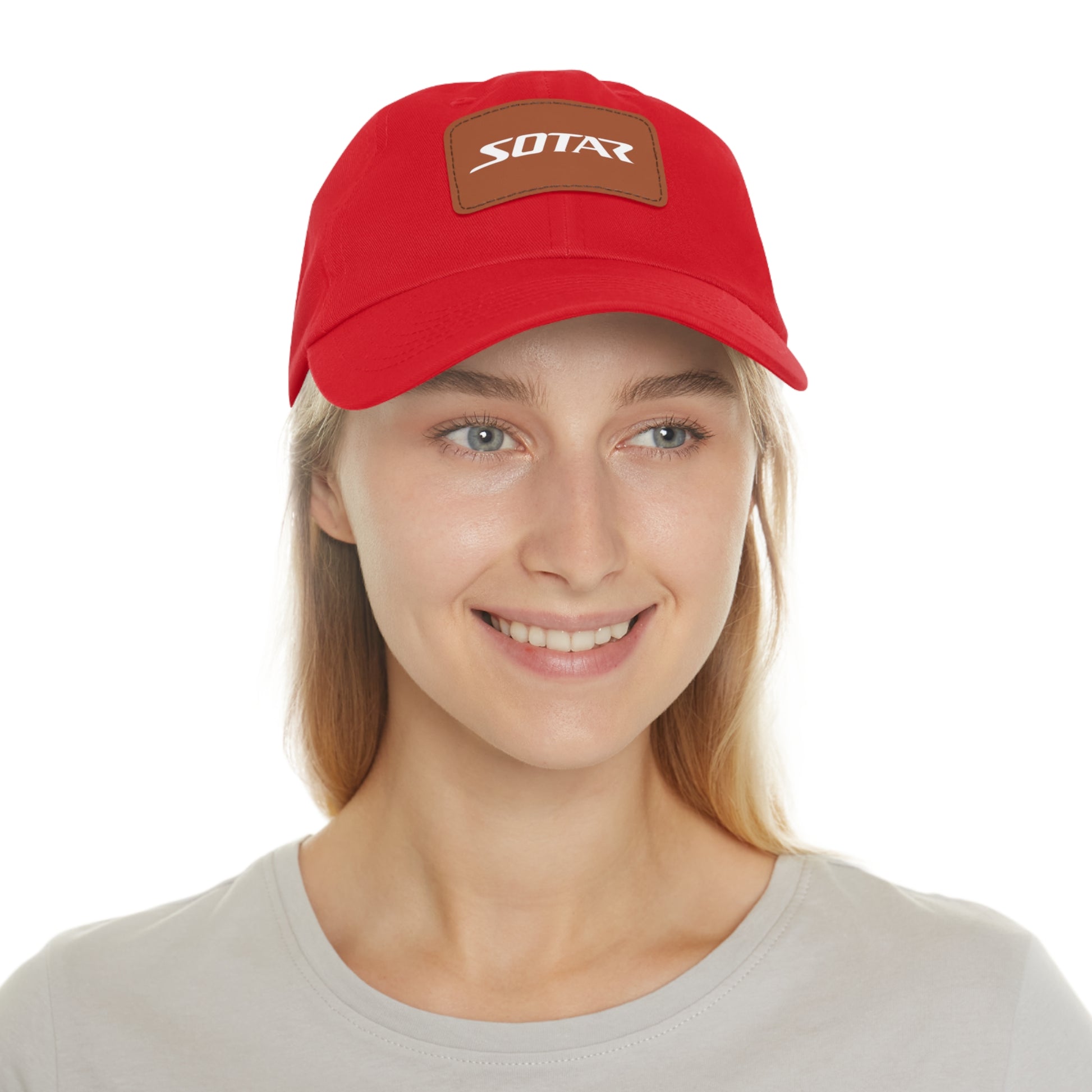 Dad Buckle Cap Hat - SOTAR White LOGO Leather Patch