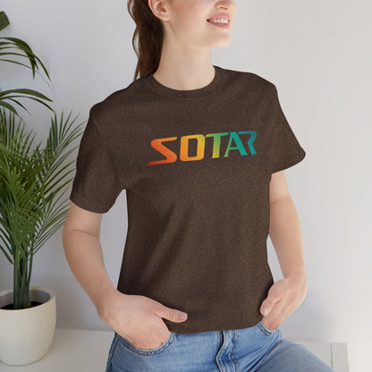 SOTAR Orange Green Gradient LOGO Graphic Tee - Unisex Casual T-Shirt, Everyday Outdoor