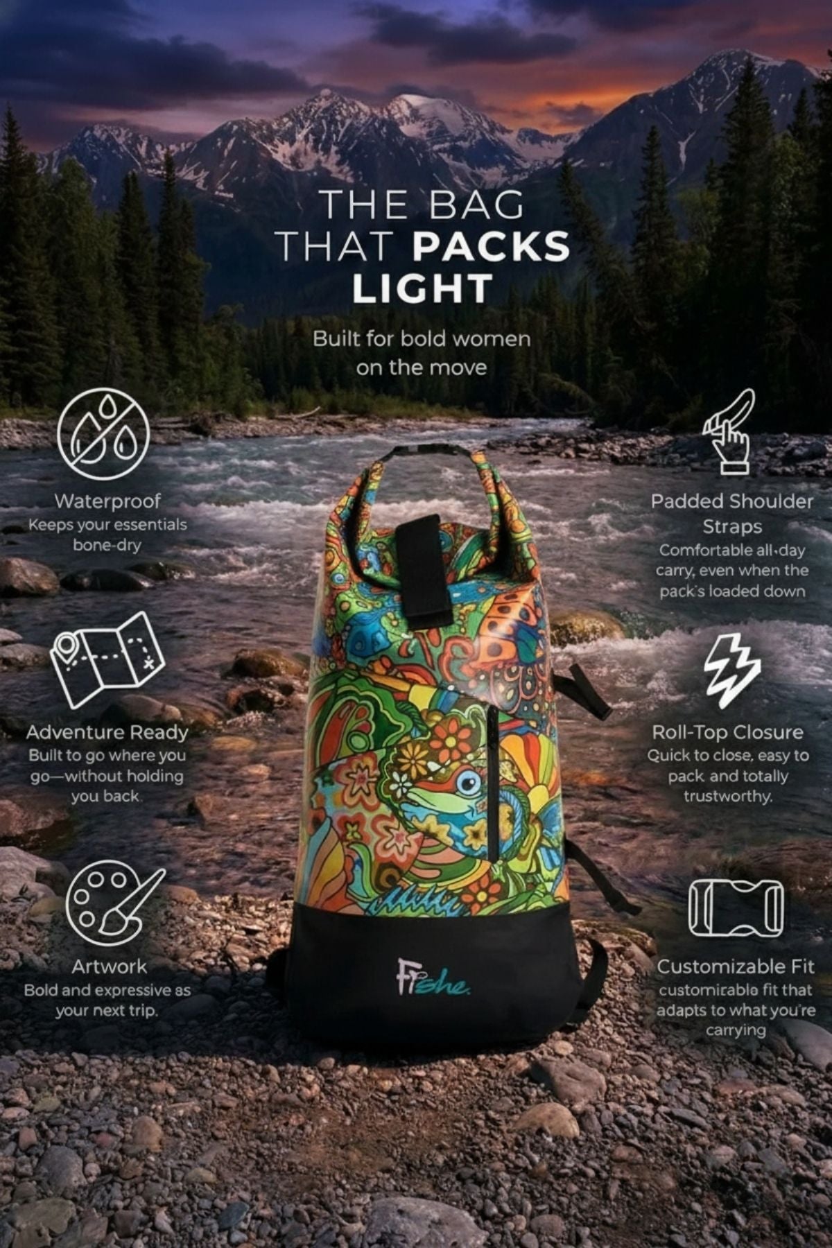 Boho Bass Backpack Dry Bag