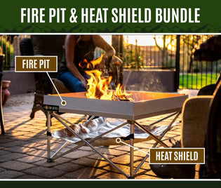 Fireside Pop-Up Fire Pit w/ Heat Shield Combo