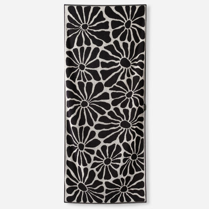 Organic Cotton Beach Towel: Lazy Daisy Black