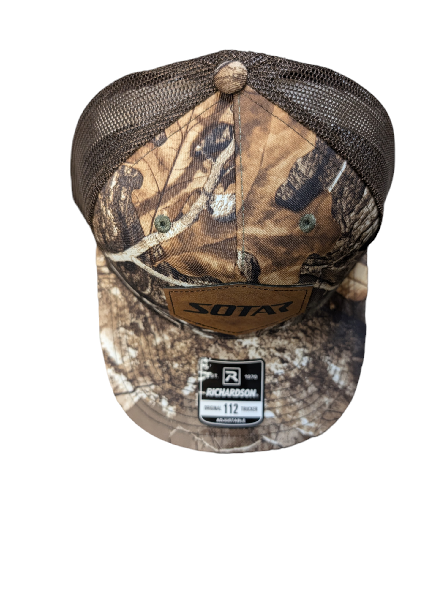 SOTAR Leather patch Hat-Clothing-Custom Patch Hats-Camo Brown (real tree)-SOTAR