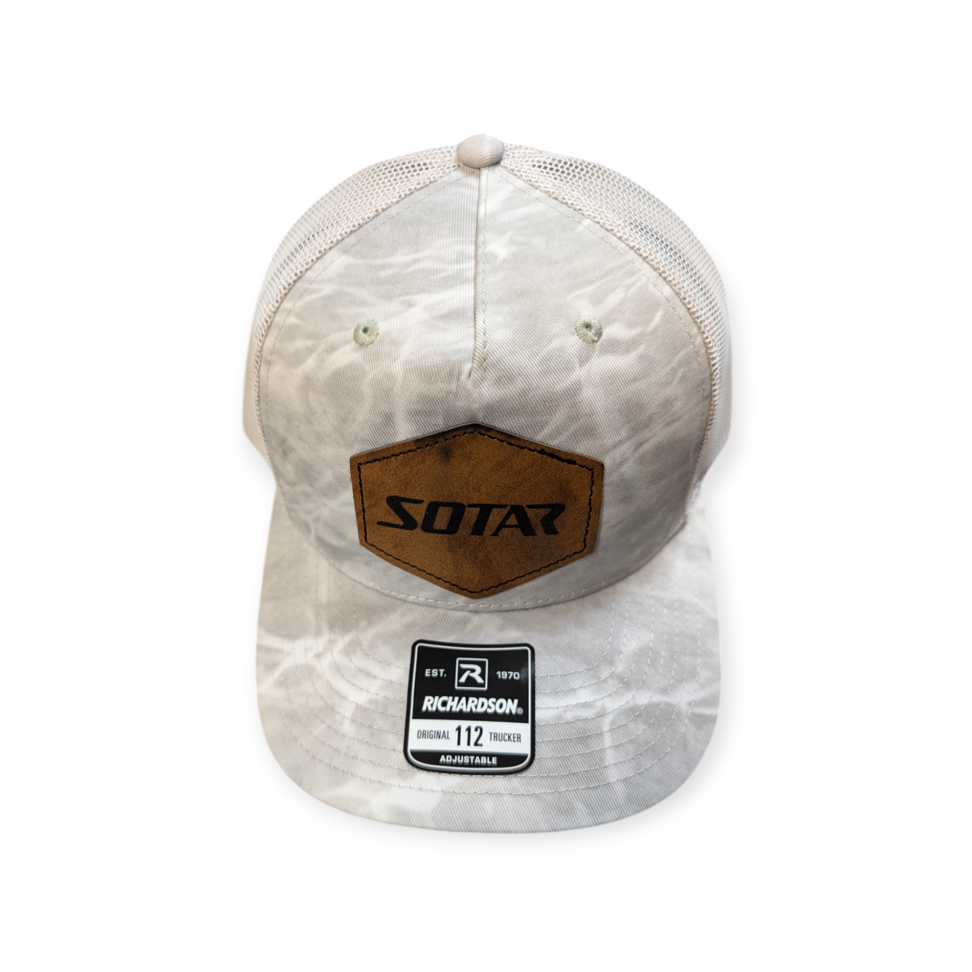 SOTAR Leather patch Hat-Clothing-Custom Patch Hats-Camo White (real tree)-SOTAR