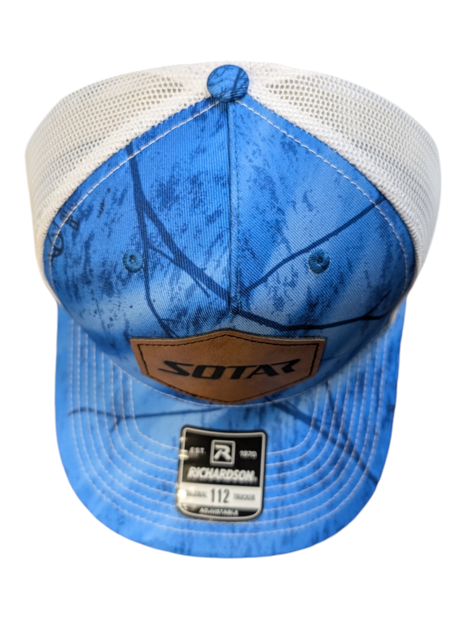 SOTAR Leather patch Hat-Clothing-Custom Patch Hats-Camo Blue (real tree)-SOTAR