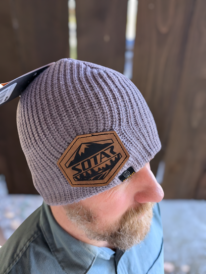 Leather patch fitted Beanie-Clothing-SOTAR-SOTAR