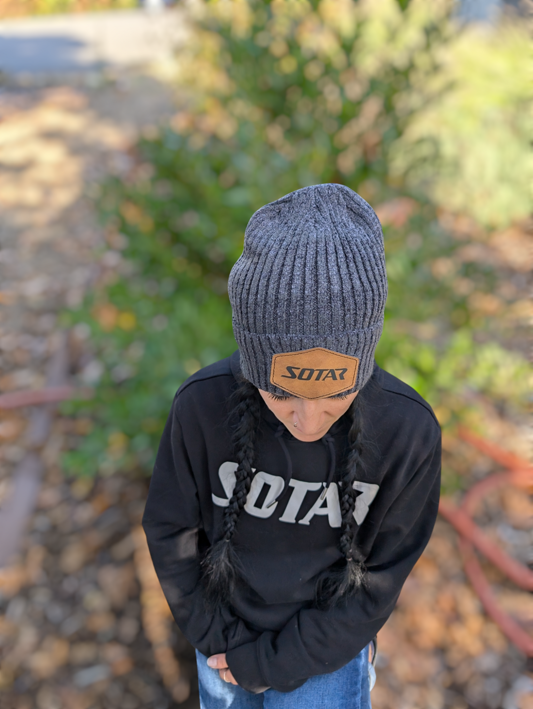 Leather patch Beanie