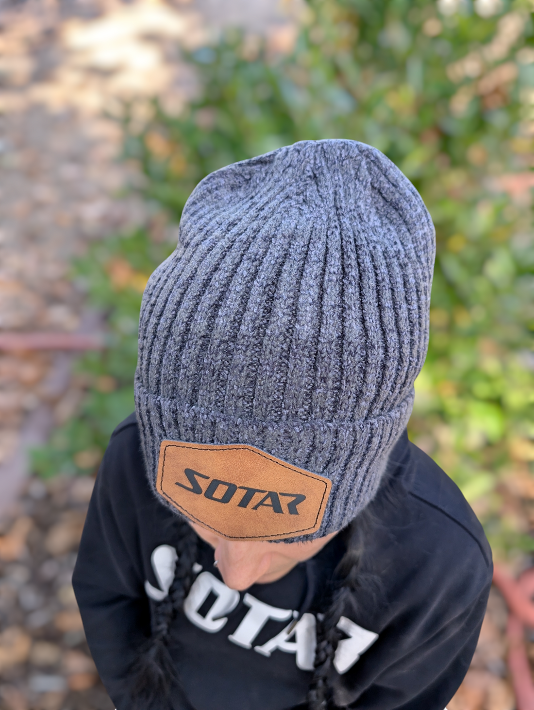 Leather patch Beanie