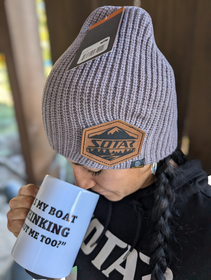 Leather patch fitted Beanie-Clothing-SOTAR-SOTAR