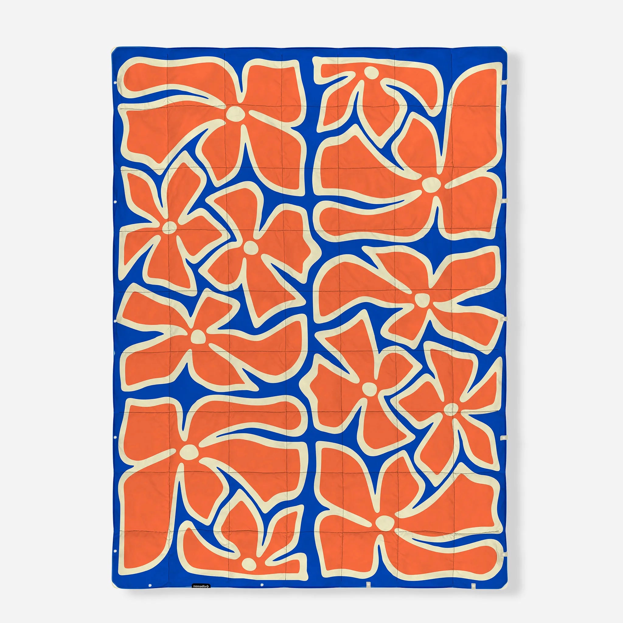 Graphene Puffer Blanket: Wild Flowers Stellar Blue Red