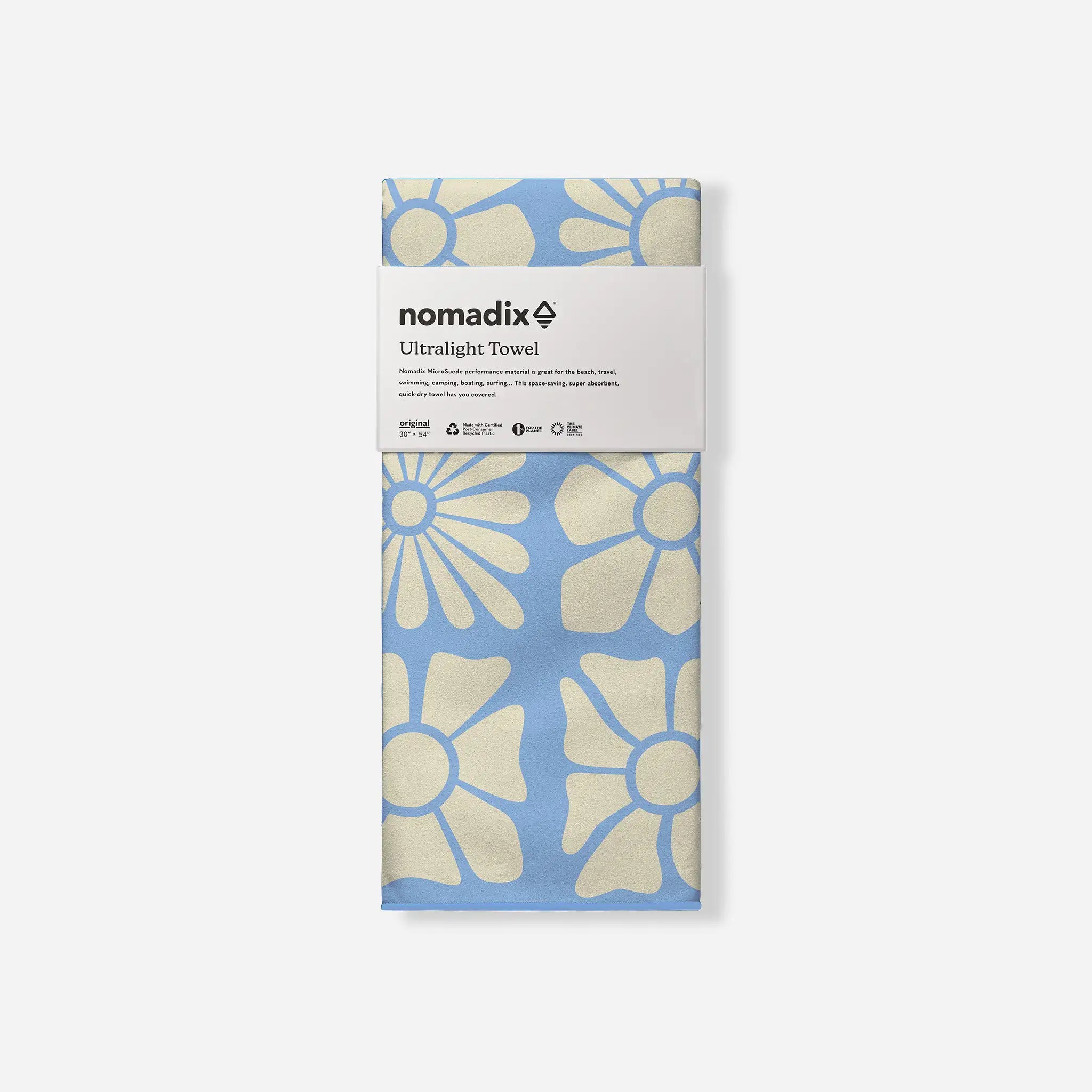 Ultralight Towel: Flowerbed Coastal Blue