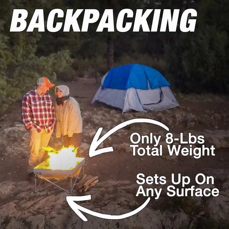 Fireside Pop-Up Fire Pit w/ Heat Shield Combo