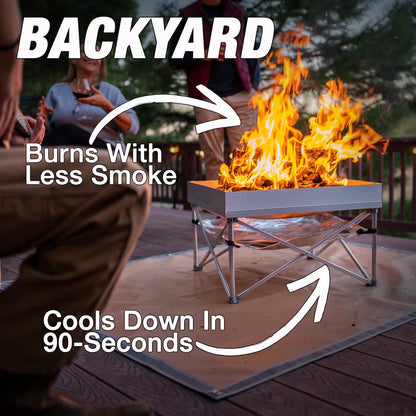 Fireside Pop-Up Fire Pit w/ Heat Shield Combo
