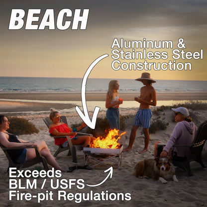 Fireside Pop-Up Fire Pit w/ Heat Shield Combo