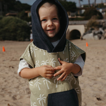 Kids Changing Poncho: Breezy Palms Olive