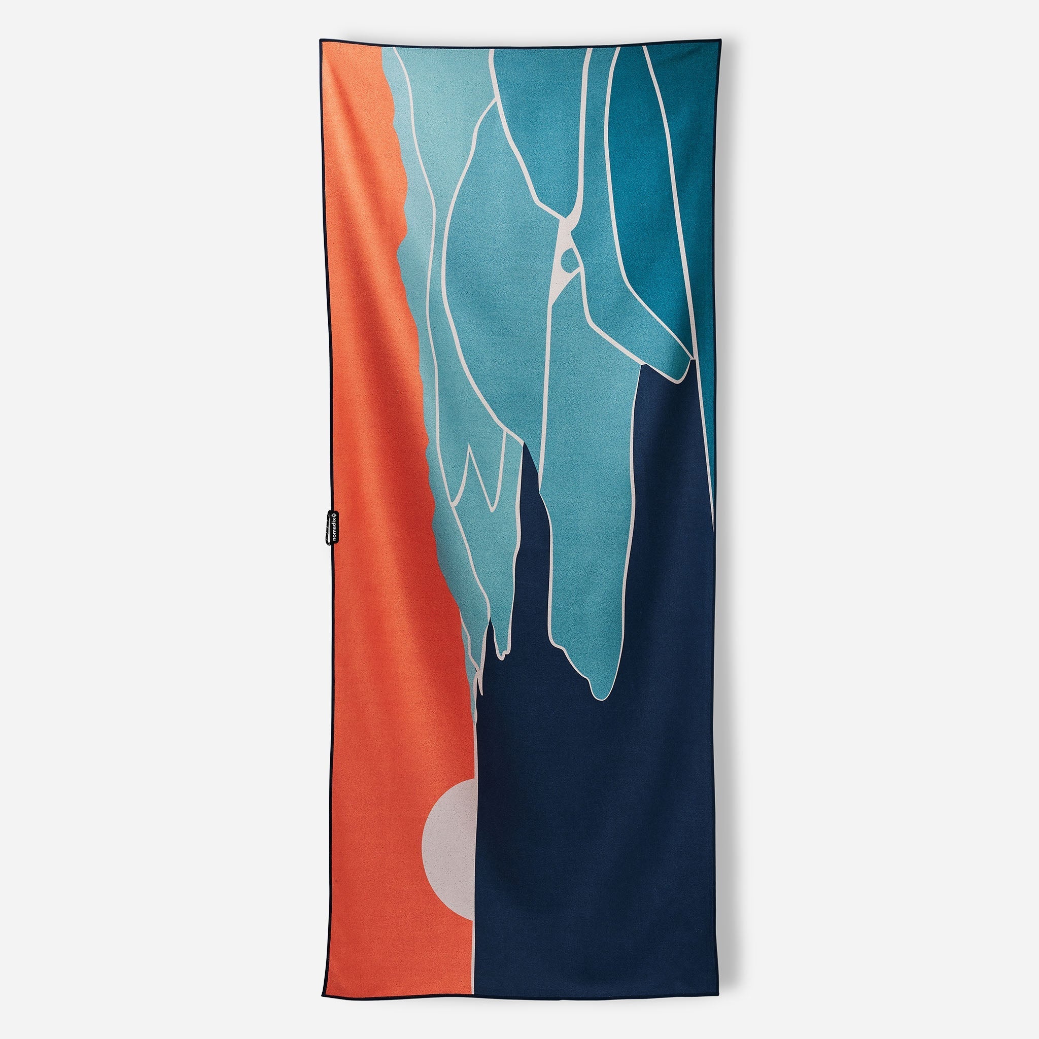 Colorful towel with abstract design on a white background