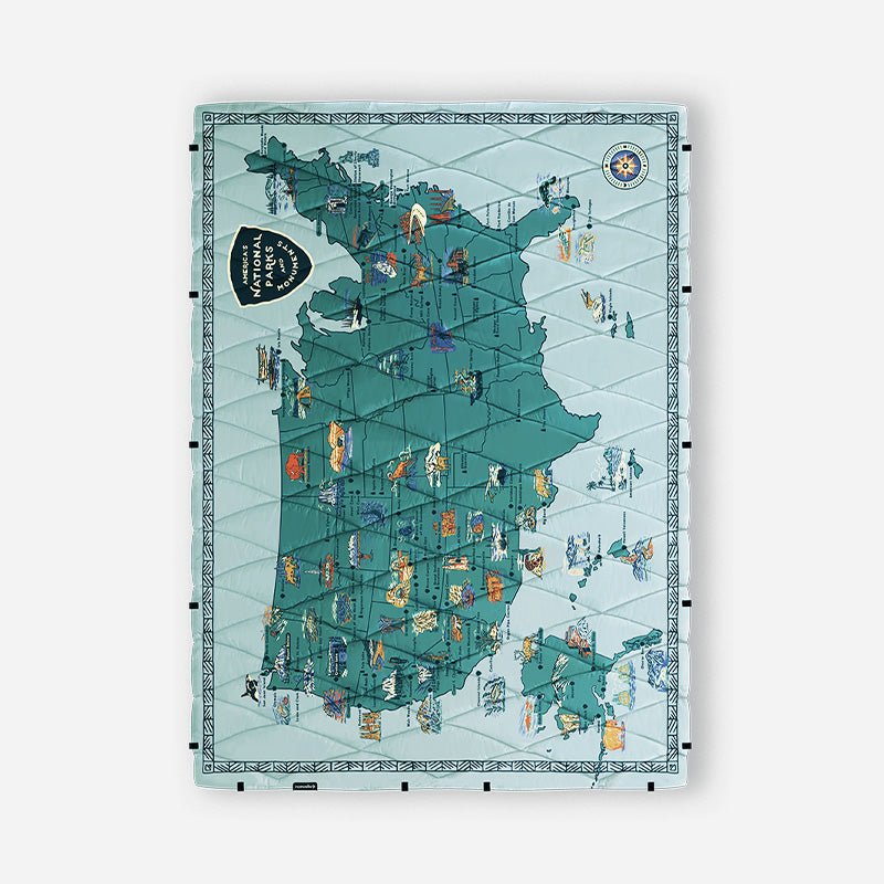 Nomadix - Puffer Blanket: National Parks and Monuments Map