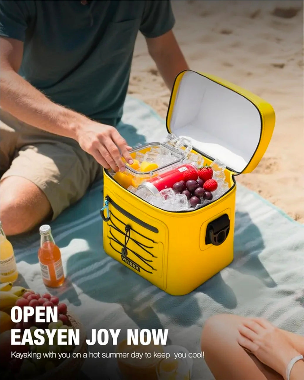 Cooler Bag, 7/16/30 Can Soft Sided Small Portable Insulated Cooling Pack, Everyday Lunch Cooler, Leakproof Ice Chest for Beach, Camping, Travel, Picnic