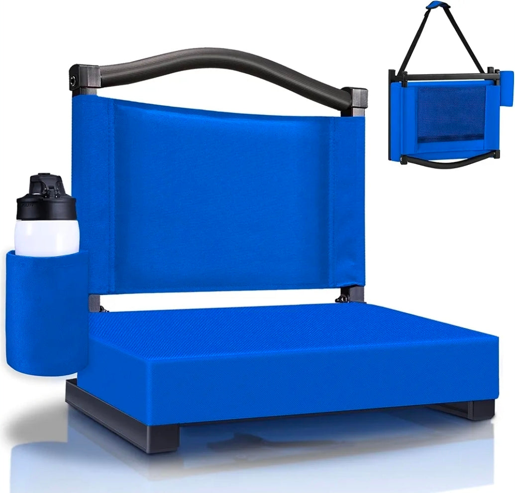 Stadium Seats with Back Support and Thick Cushion Bleacher Seats with Backs and Cushion Wide, Stadium Chairs Include Shoulder Strap and Pocket