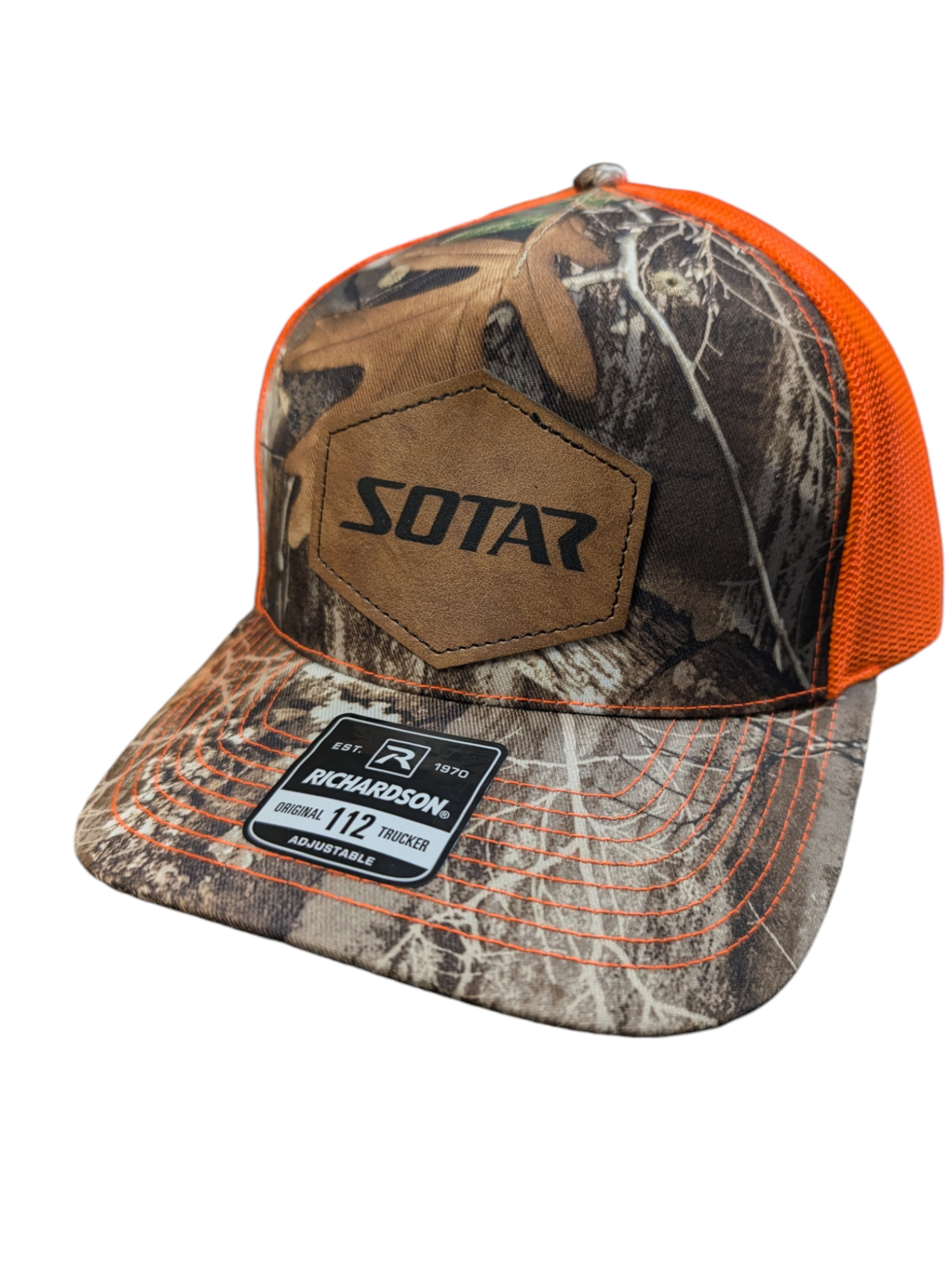 SOTAR Leather patch Hat-Clothing-Custom Patch Hats-Camo Brown (real tree)-SOTAR