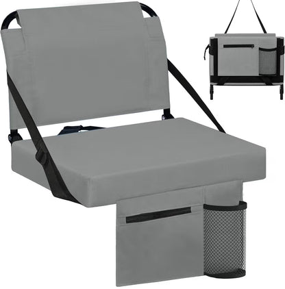 Stadium Seats with Back Support and Thick Cushion Bleacher Seats with Backs and Cushion Wide, Stadium Chairs Include Shoulder Strap
