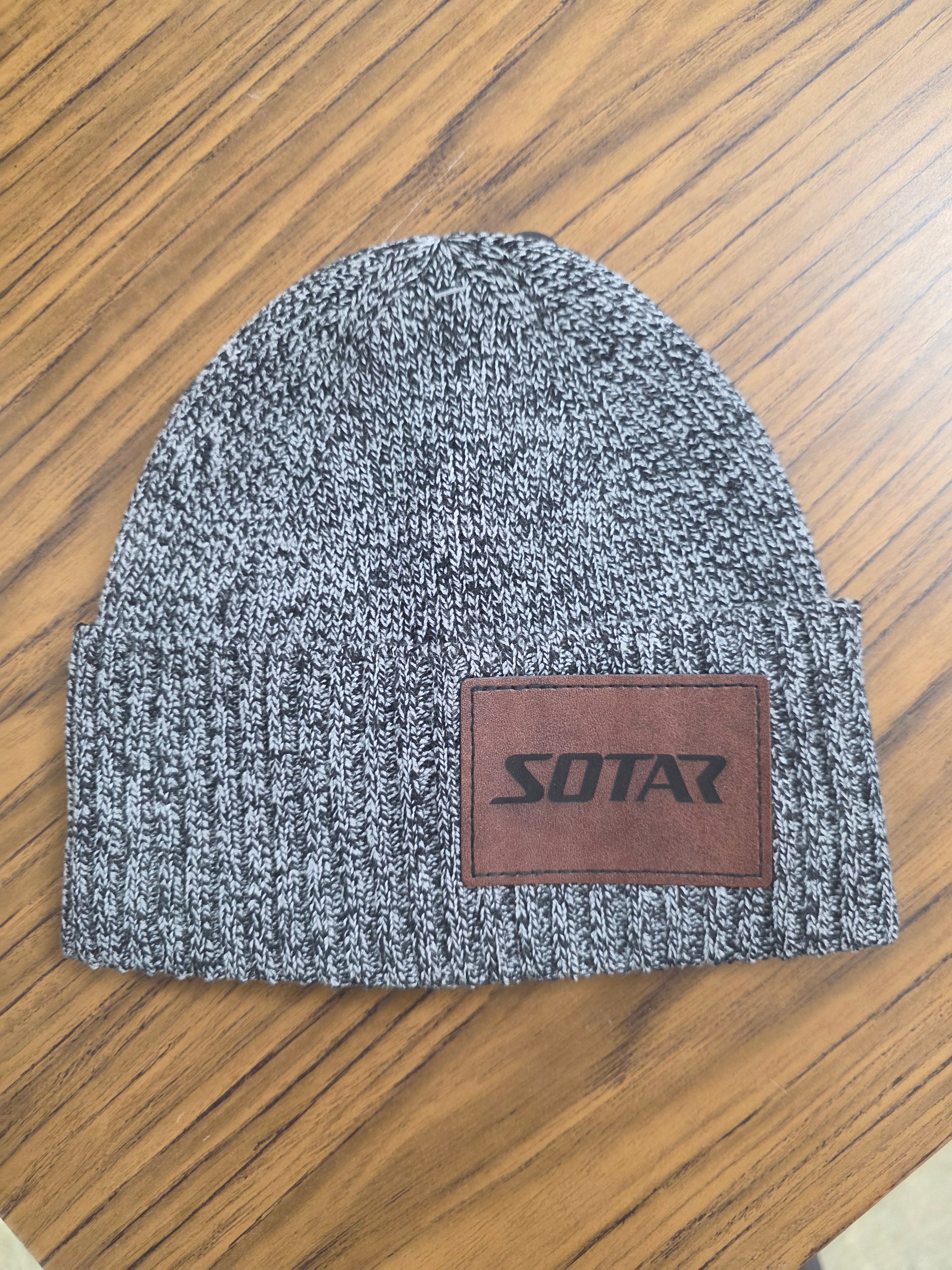 SOTAR Men's Beanie Leather Patch