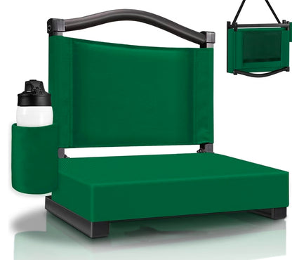 Stadium Seats with Back Support and Thick Cushion Bleacher Seats with Backs and Cushion Wide, Stadium Chairs Include Shoulder Strap and Pocket