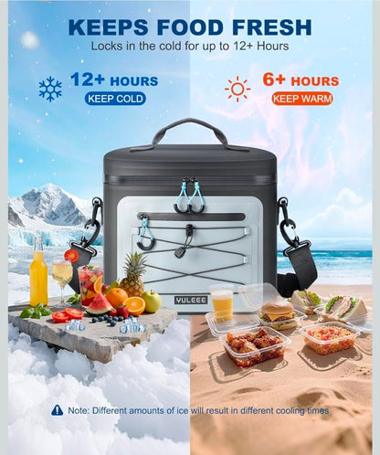 Cooler Bag, 7/16/30 Can Soft Sided Small Portable Insulated Cooling Pack, Everyday Lunch Cooler, Leakproof Ice Chest for Beach, Camping, Travel, Picnic