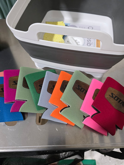 Sotar Logo Leather Drink Can Koozie