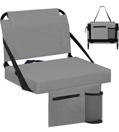 Seat for dry box or cooler with Back Support and Thick Cushion Bleacher Seats with Backs and Cushion Wide, Stadium Chairs Include Shoulder Strap
