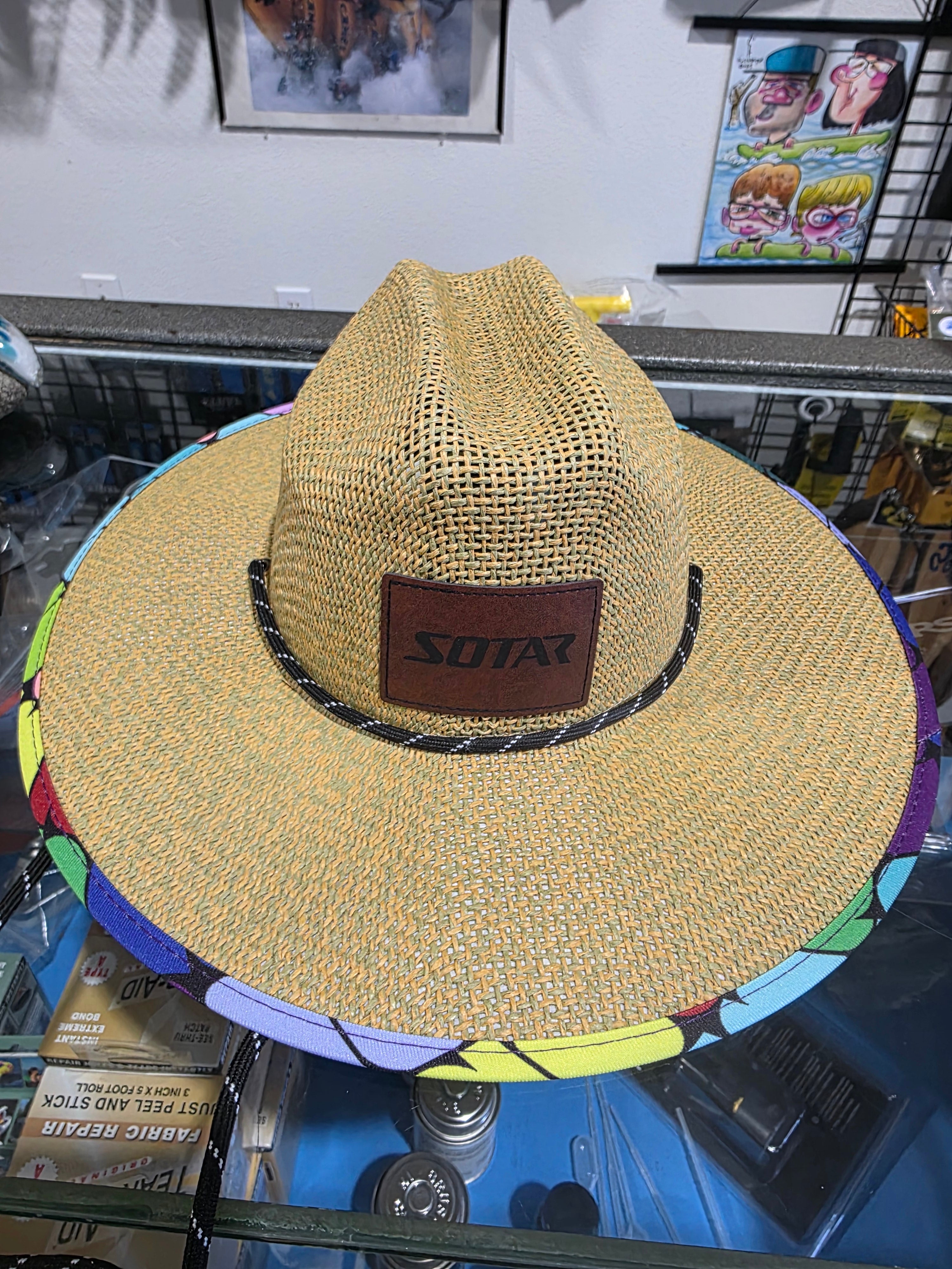 SOTAR Straw Hat -Leather patch