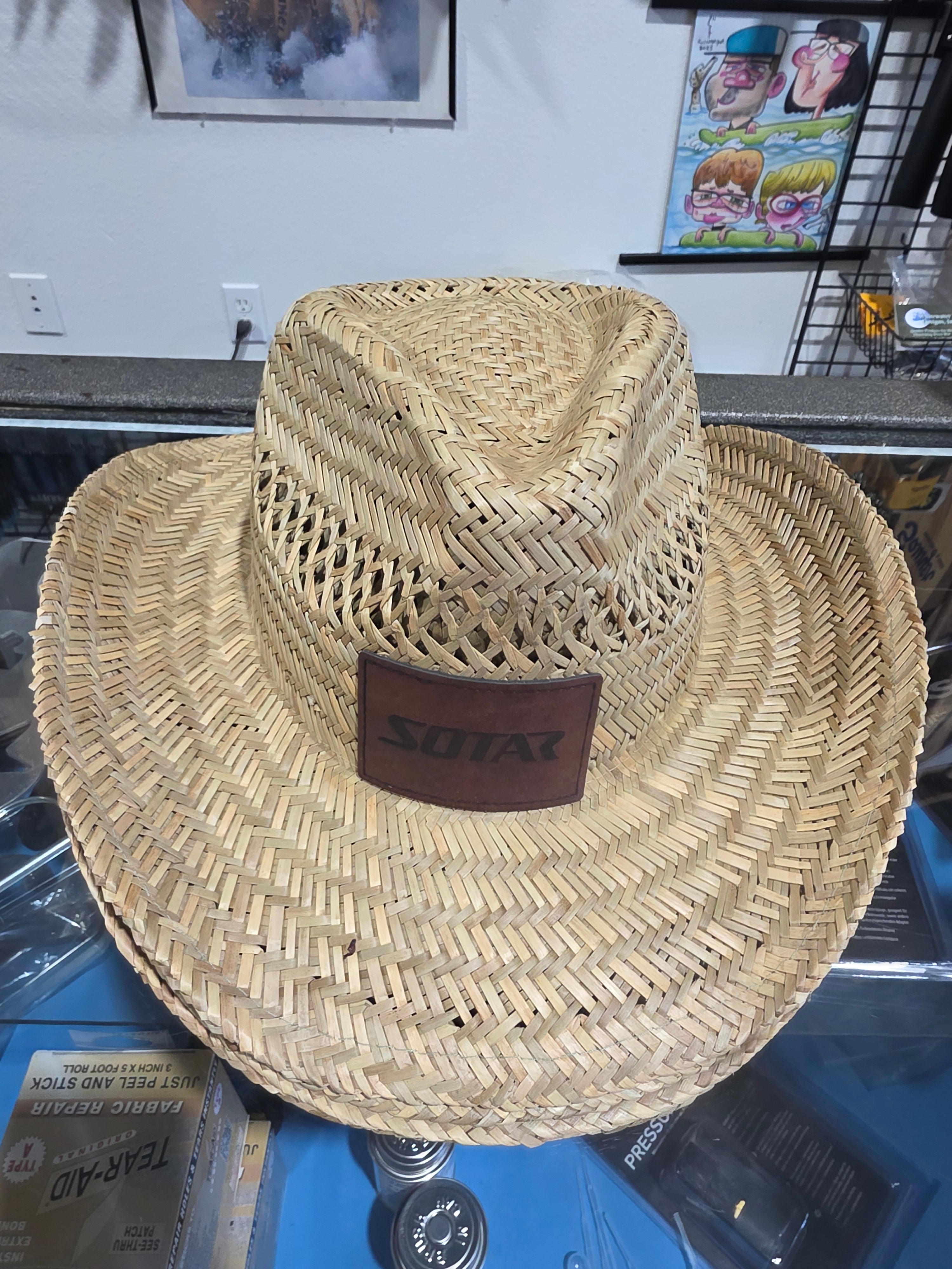 SOTAR Cowboy Straw hat with Leather patch
