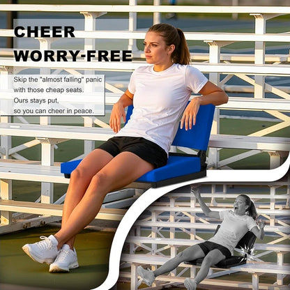 Stadium Seats with Back Support and Thick Cushion Bleacher Seats with Backs and Cushion Wide, Stadium Chairs Include Shoulder Strap and Pocket