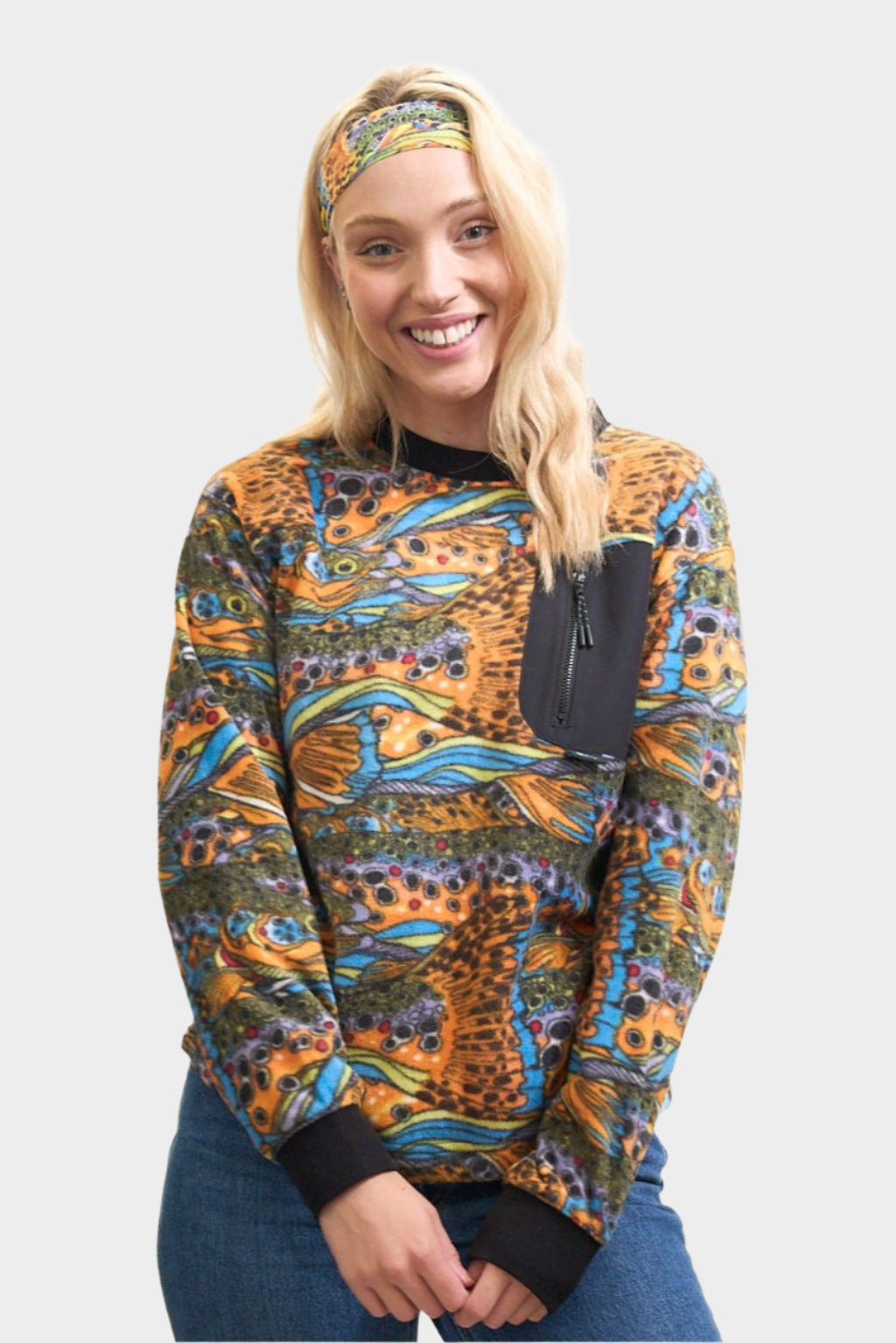 FISHE Unbound Brown Fleece Crew Neck