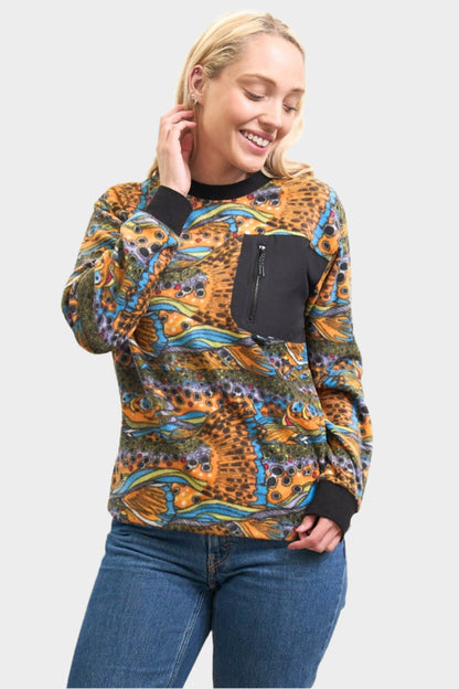 FISHE Unbound Brown Fleece Crew Neck