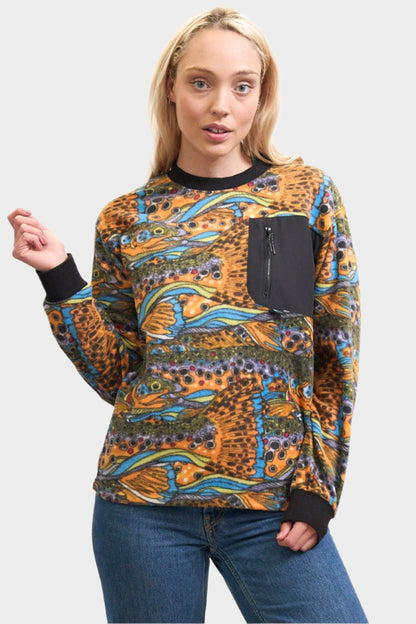 FISHE Unbound Brown Fleece Crew Neck